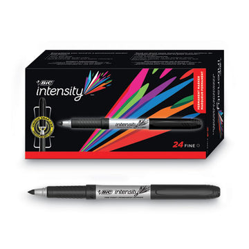BIC® Intensity Fine Tip Permanent Marker Value Pack, Fine Bullet Tip, Black, 24-pack freeshipping - TVN Wholesale